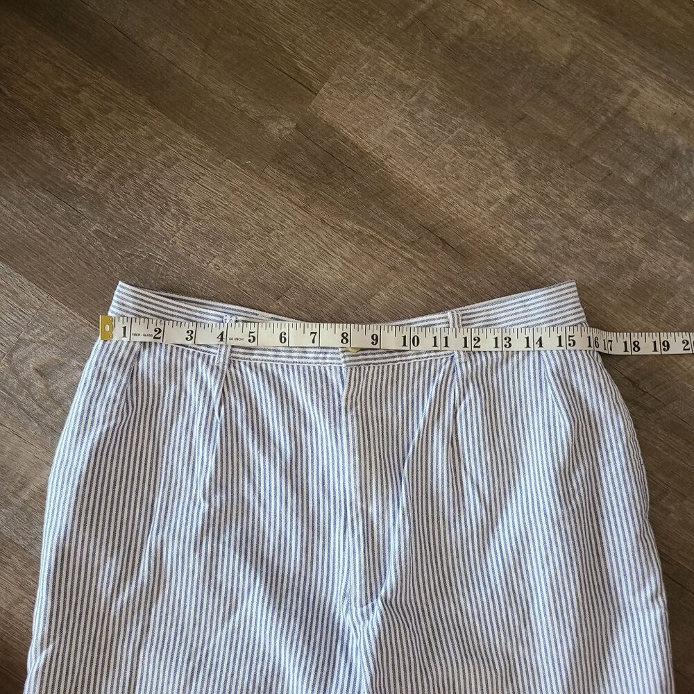 Preswick & Moore US Size 34 100% Cotton Blue White Striped 4.5" Inseam Shorts - Picture 13 of 13